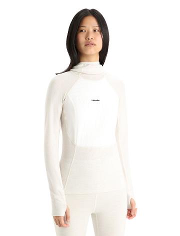 Base Layers Icebreaker ZoneKnit™ Merino Insulated Long Sleeve Hoodie Femme Blanche | FR 1883ILHS